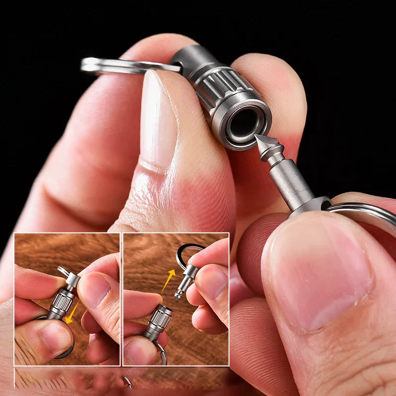 Portable TitanTwist Key Fob with Emergency Knife Feature