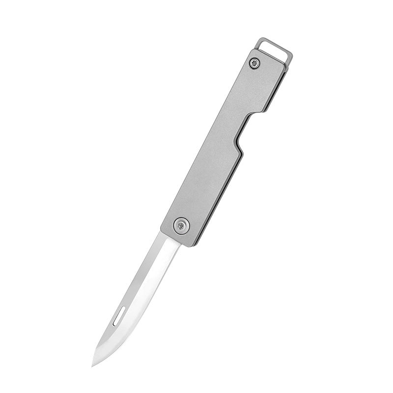 Compact Titanium Folding Knife for Outdoor Adventures and Keychain Use