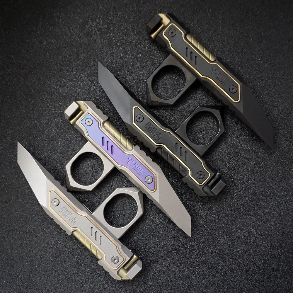 Titanium M390 Blade MultiTool Knife with Knuckle Duster for Self Defense