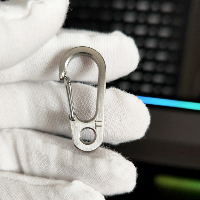 Titanium Carabiner Keychain Spring Clip for EDC Flashlight and Multi Tool