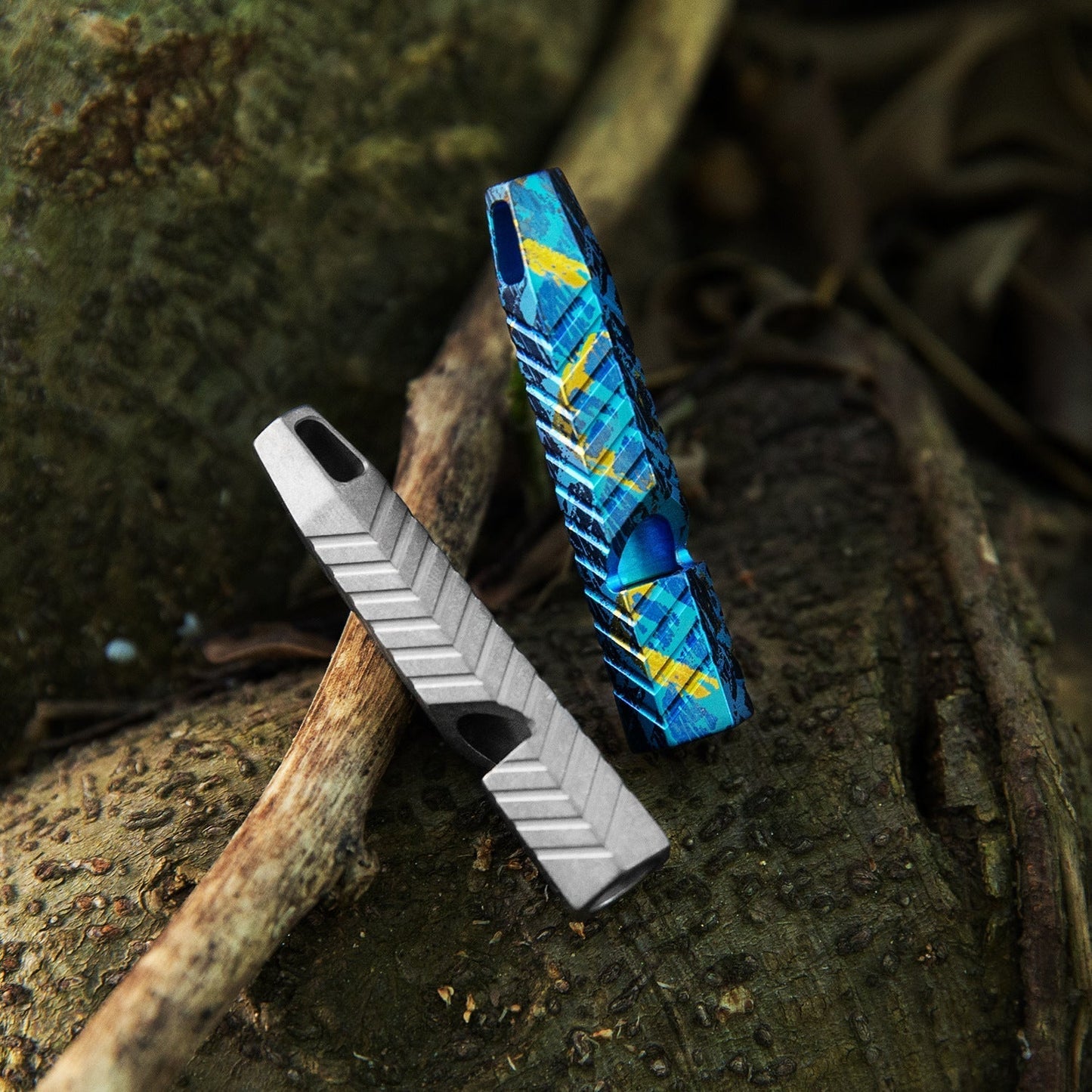 Titanium Survival Whistle Necklace with High-Pitch Sound