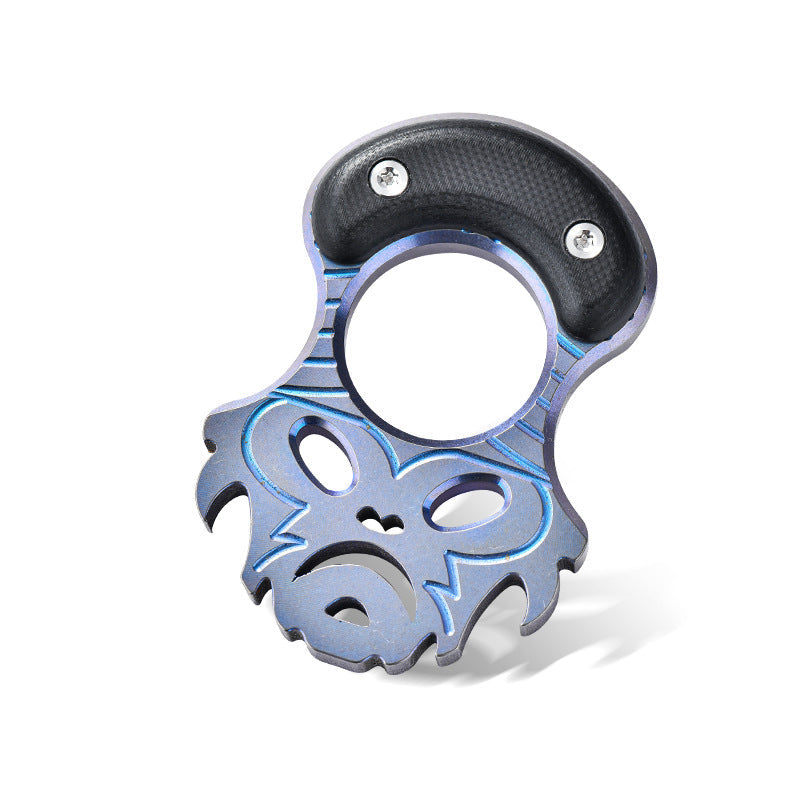 Titanium Finger Knuckle Duster Grip MultiTool Pioneer EDC Keychain