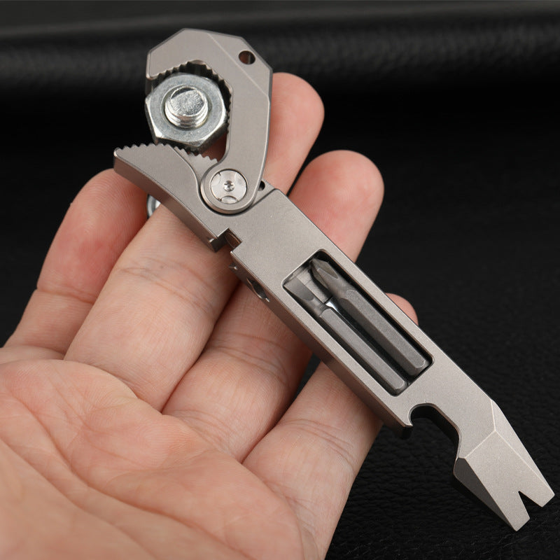 Titanium Multitool Wrench Screwdriver Pry Bar and Bottle Opener Stress Reliever