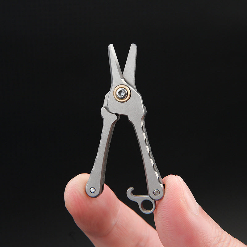 Titanium Portable Mini Scissors Keychain Tool for Hair and Beard Trimming