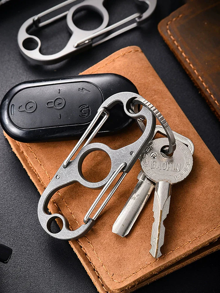 Titanium Multi-Purpose Carabiner Keychain for Daily Use