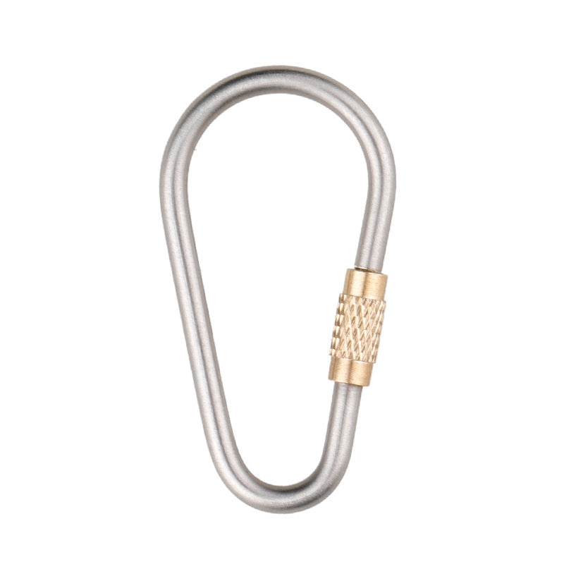 D-Shaped Titanium and Brass Carabiner Key Clip for Outdoor Use