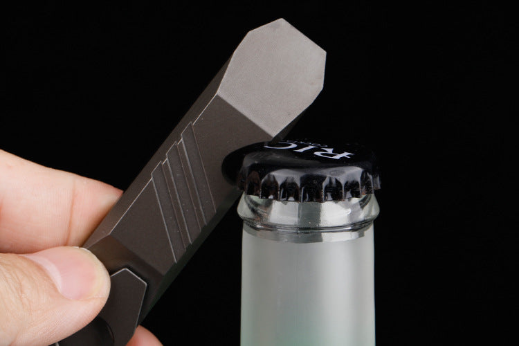Titanium Tool with Pry Bar, Screwdriver, Bottle Opener, and Survival Wrench