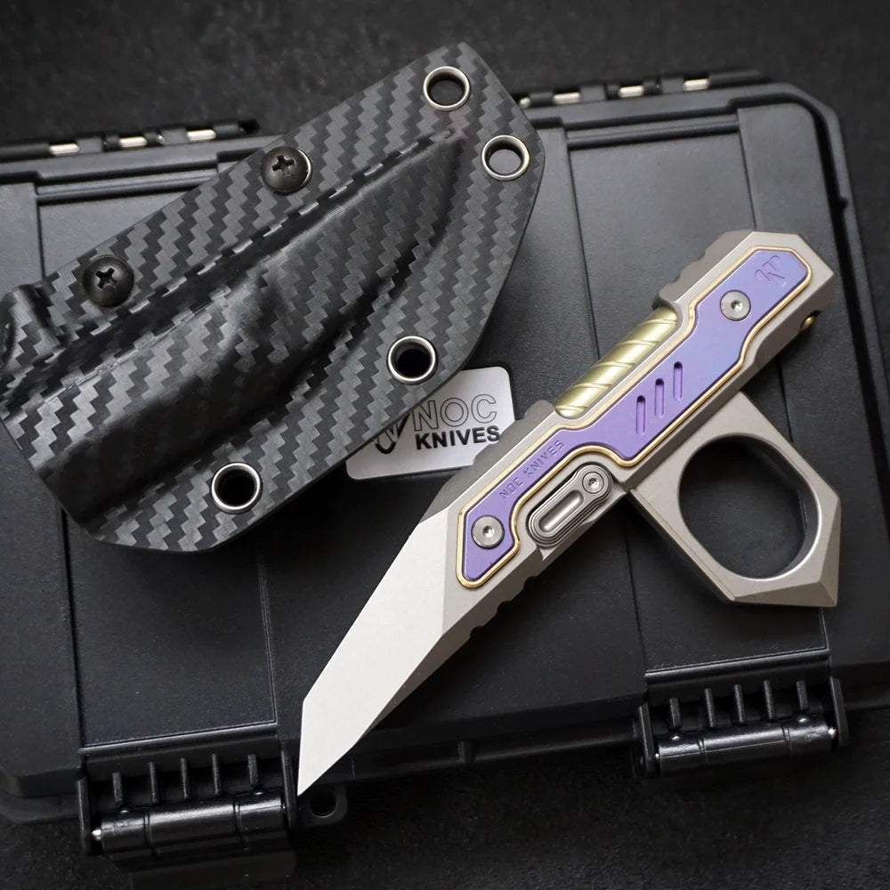 Titanium M390 Blade MultiTool Knife with Knuckle Duster for Self Defense