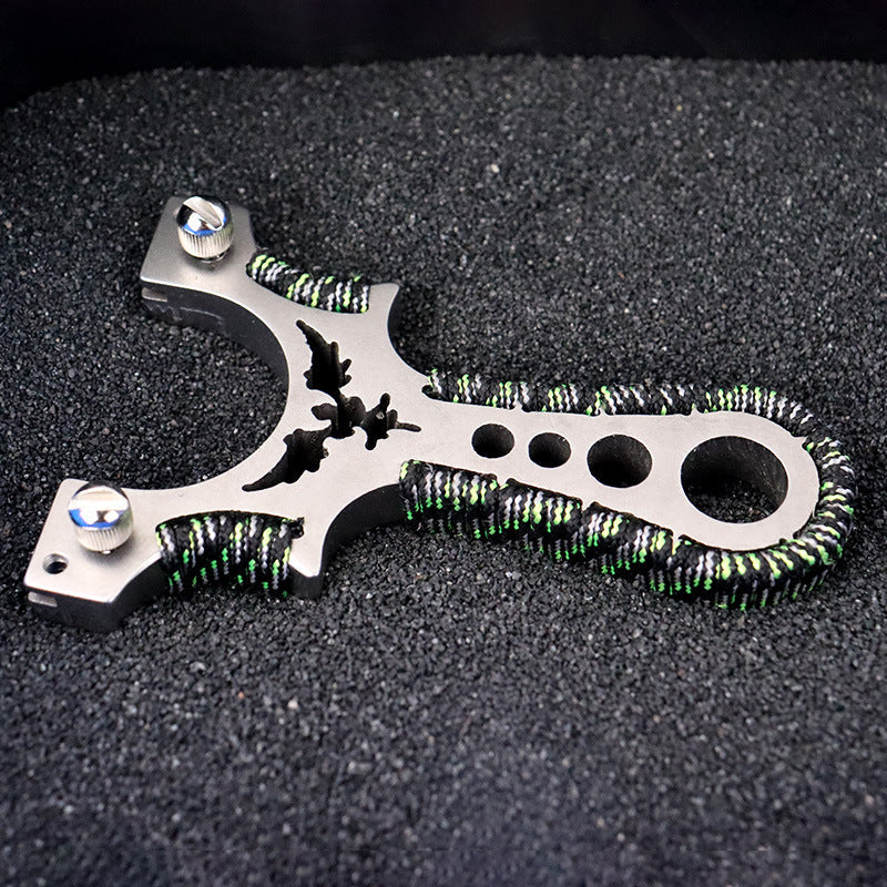 Stainless Steel Multi Tool Slingshot for Outdoor Use with Quick Release
