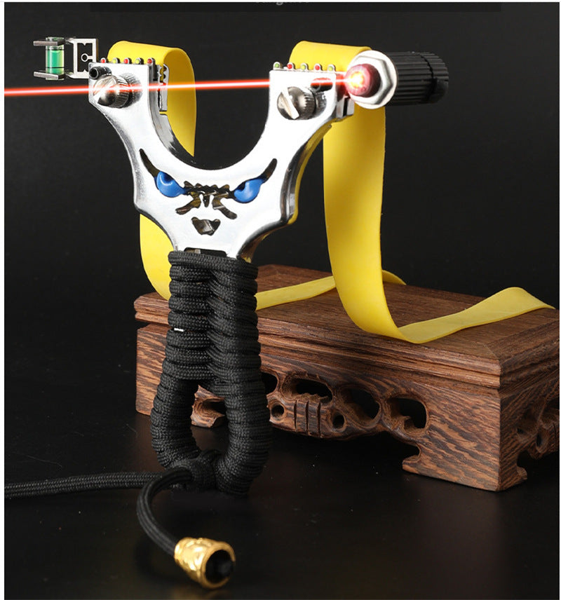 Outdoor Shooter Metal Slingshot with Laser Sight and LED Light
