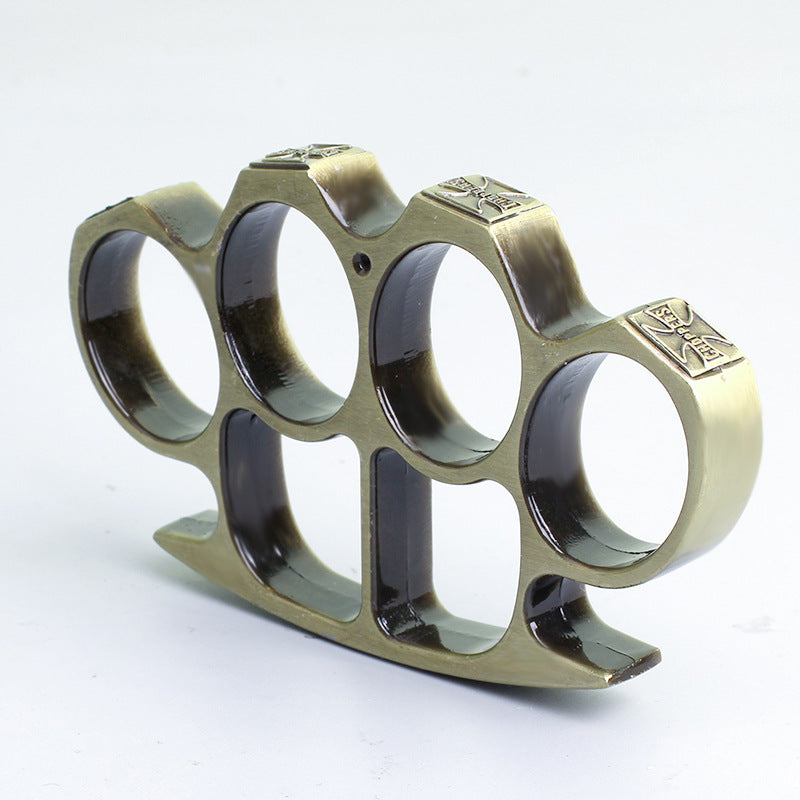 Reinforced Rope Brass Knuckle Duster Four Finger Defense Buckle Tool