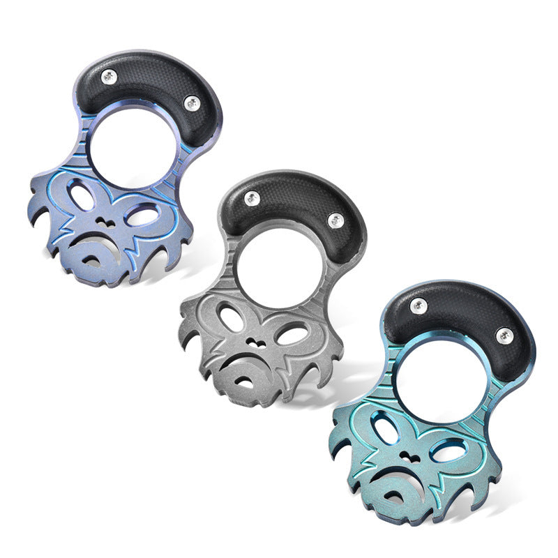 Titanium Finger Knuckle Duster Grip MultiTool Pioneer EDC Keychain