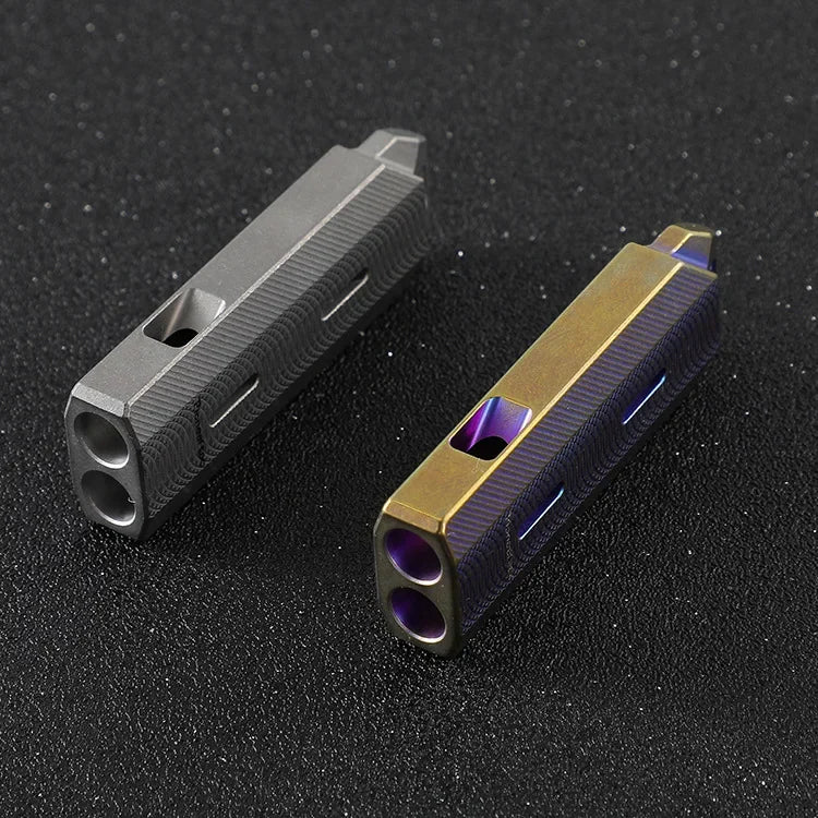 Double Tube High Audio Whistle Crafted from Titanium Alloy for Outdoor Rescue