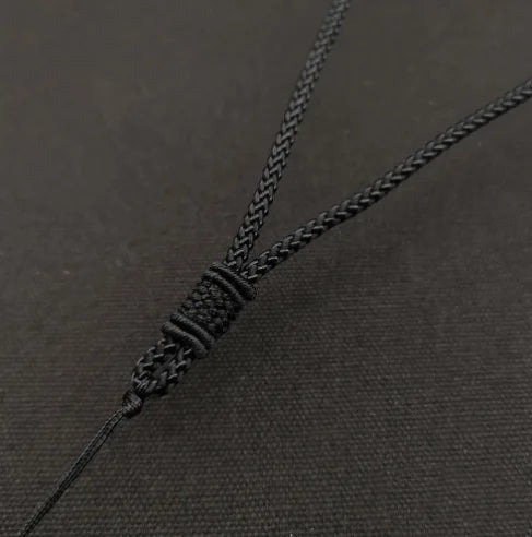 Black Cord Necklace with Stainless Steel Chain for Casual and Formal Looks