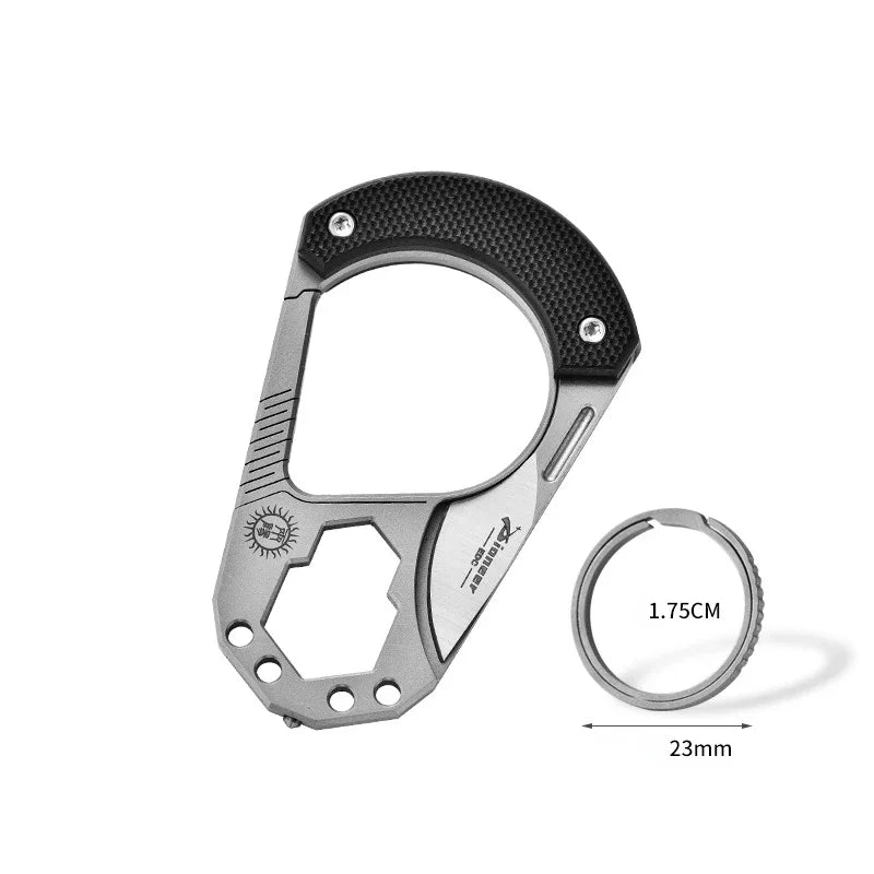 Titanium Alloy Multi-tool Key Chain Guard Featuring Knuckle Duster for Self-defense