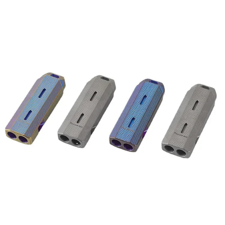 Double Tube High Audio Whistle Crafted from Titanium Alloy for Outdoor Rescue