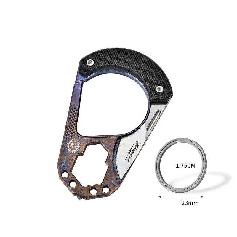 Titanium Alloy Multi-tool Key Chain Guard Featuring Knuckle Duster for Self-defense