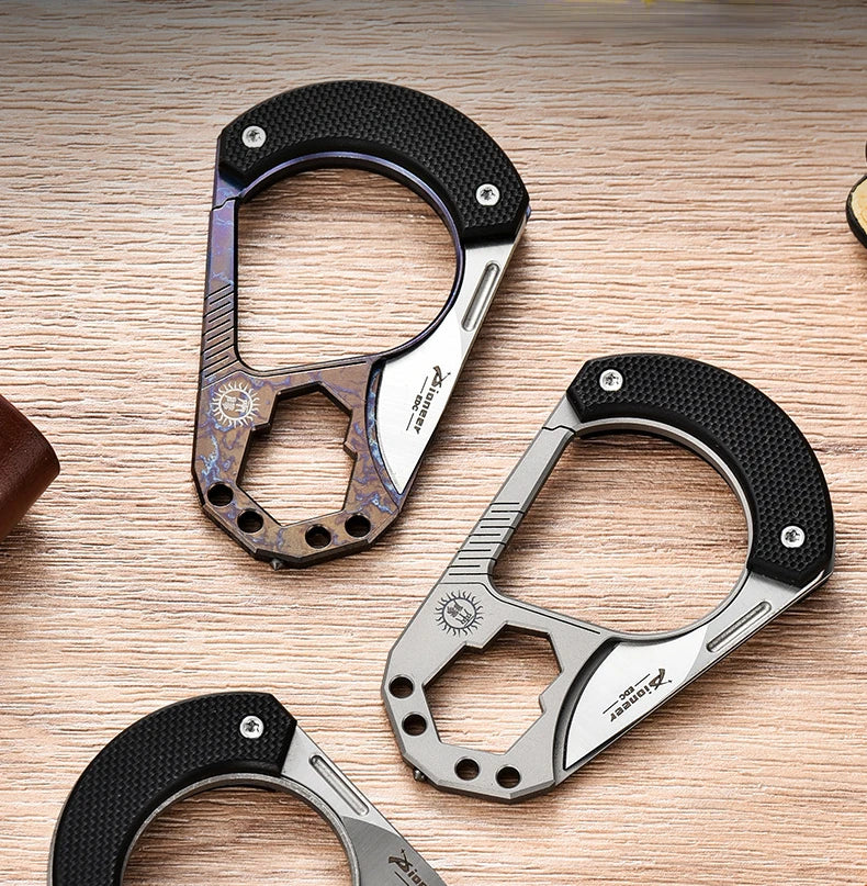 Titanium Alloy Multi-tool Key Chain Guard Featuring Knuckle Duster for Self-defense