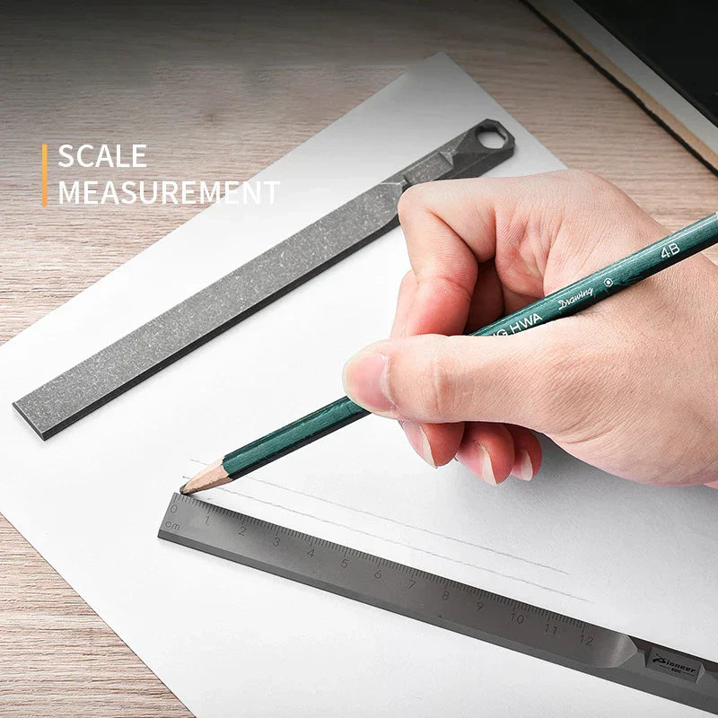 Titanium Alloy Ruler with Self-Defense Function and Hangable Crowbar Design