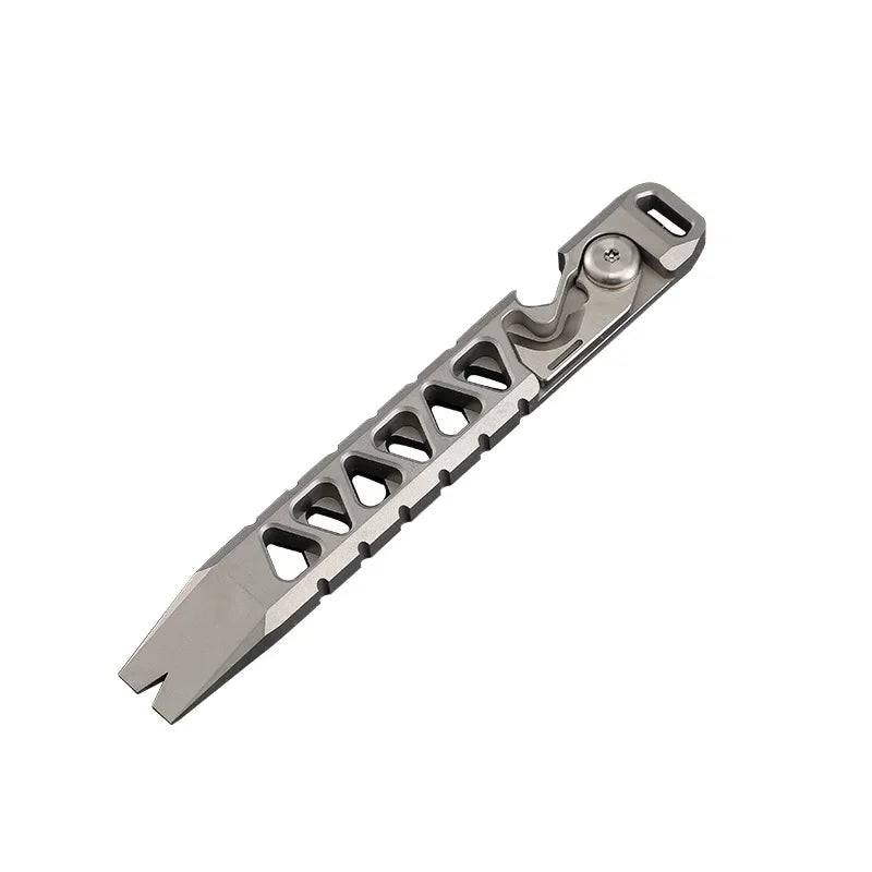 Multi-Functional Pry Bar for Outdoor Survival and Self-Defense Made of TC4 Titanium