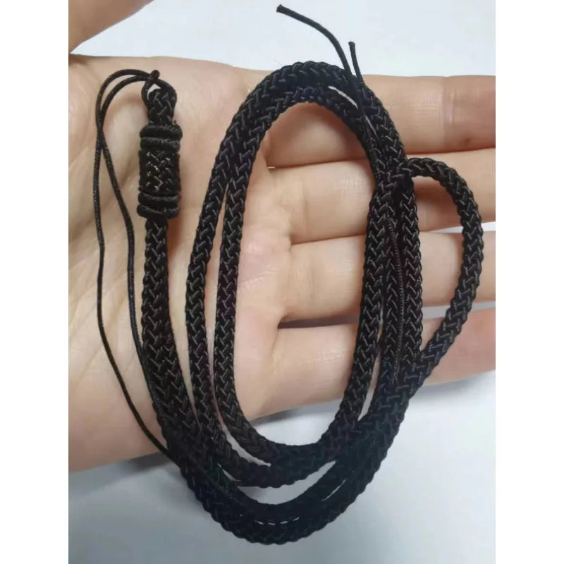 Black Cord Necklace with Stainless Steel Chain for Casual and Formal Looks