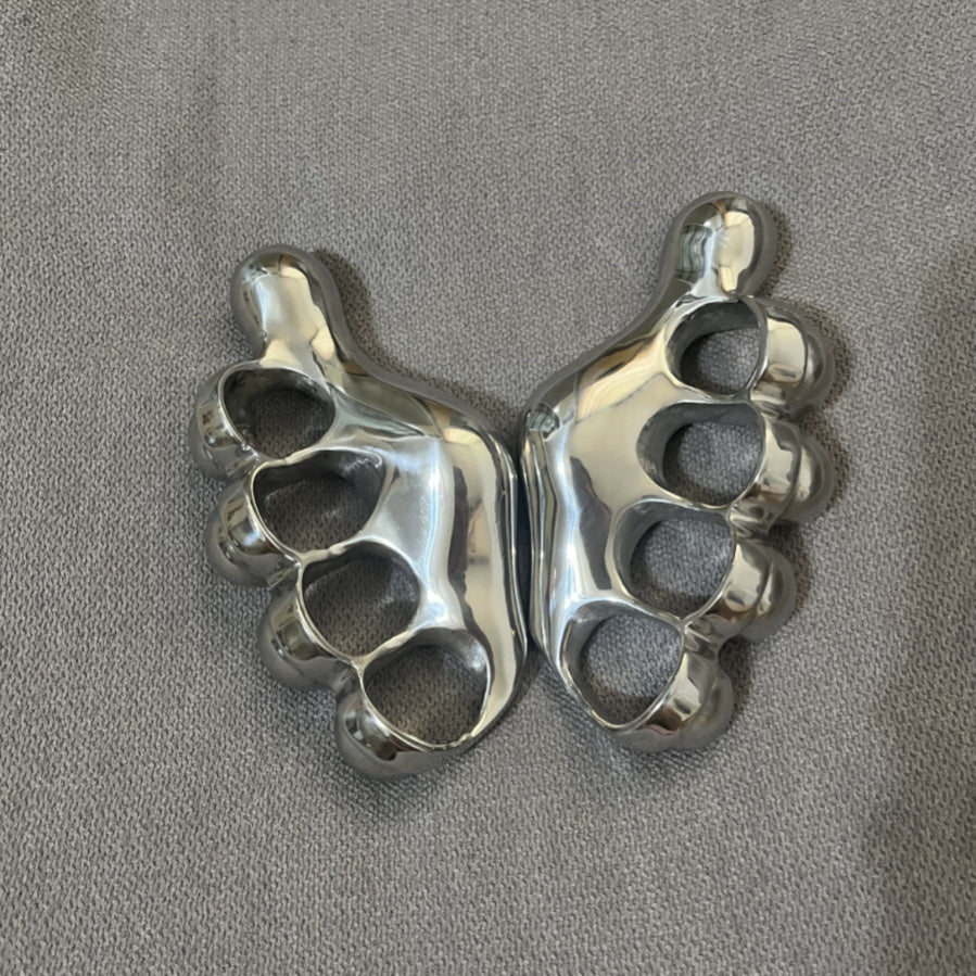 Left and Right Hand Steel Ergonomic Knuckle Duster Manual Polishing