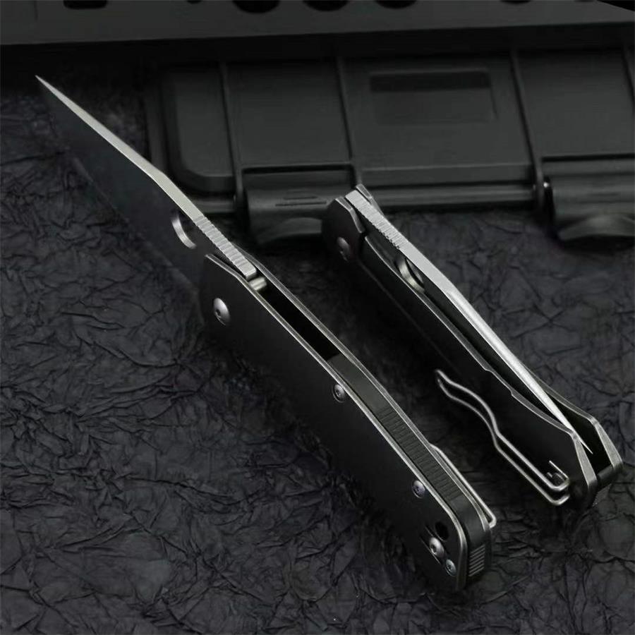 Titanium Alloy Handle Outdoor Knife with D2 Steel Blade for Camping