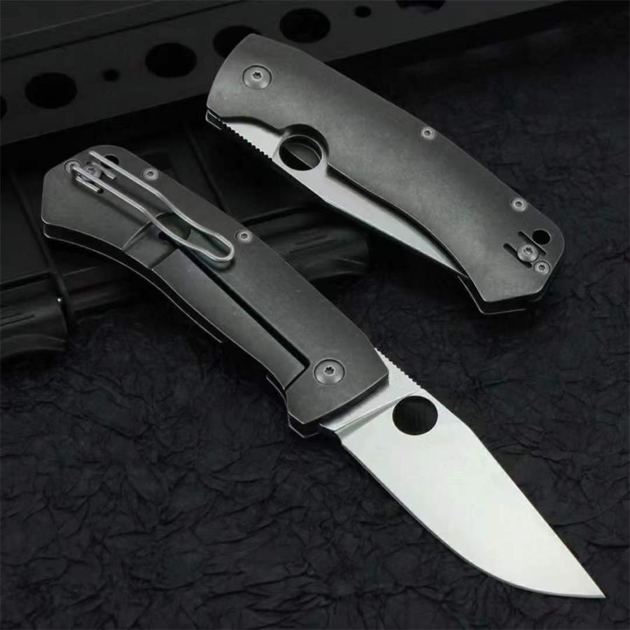 Titanium Alloy Handle Outdoor Knife with D2 Steel Blade for Camping