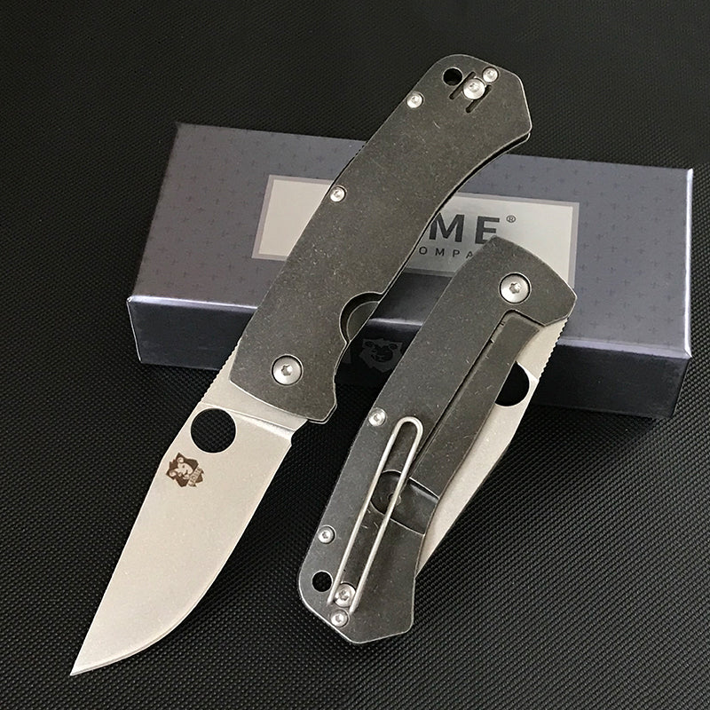 D2 Steel Blade Outdoor Knife with Titanium Alloy Grip for Camping Adventures