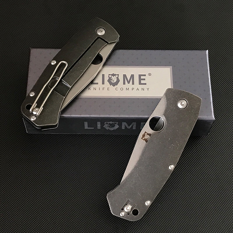 D2 Steel Blade Outdoor Knife with Titanium Alloy Grip for Camping Adventures