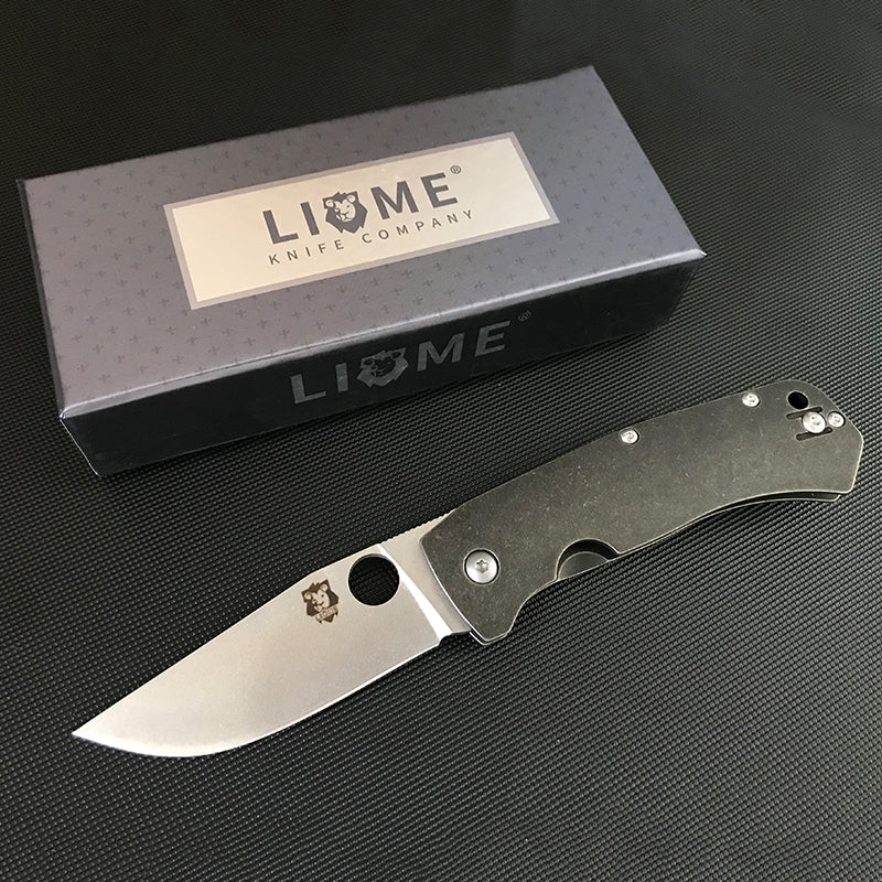 D2 Steel Blade Outdoor Knife with Titanium Alloy Grip for Camping Adventures