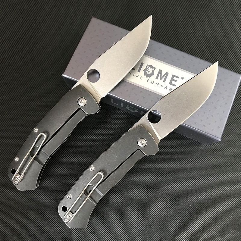 D2 Steel Blade Outdoor Knife with Titanium Alloy Grip for Camping Adventures