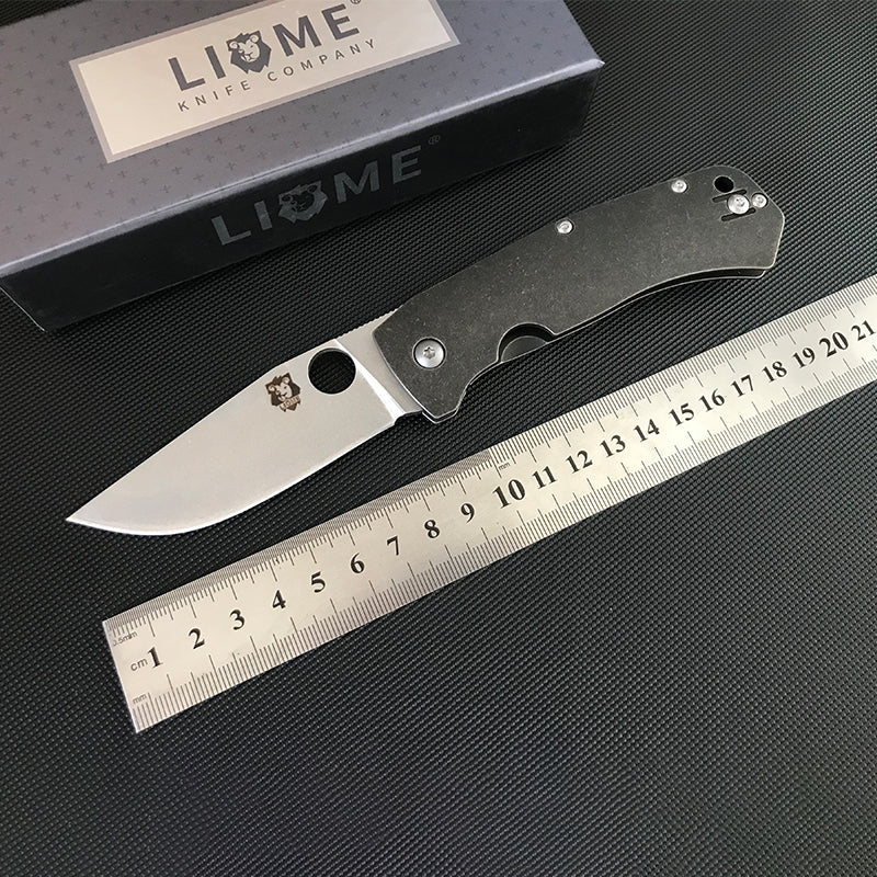 D2 Steel Blade Outdoor Knife with Titanium Alloy Grip for Camping Adventures