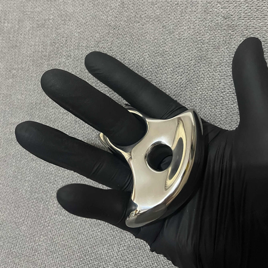 Right Hand Solid Steel Single Finger Knuckle Duster for Self Defense