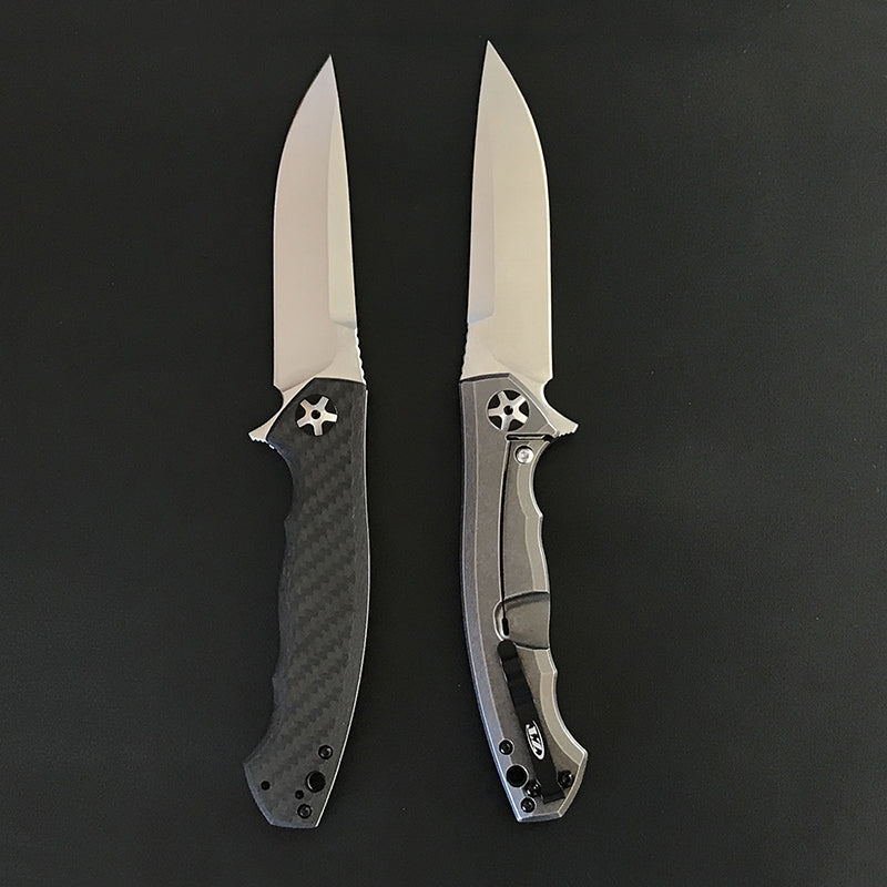 High-Performance Folding Knife with Carbon Fiber and Titanium Blade