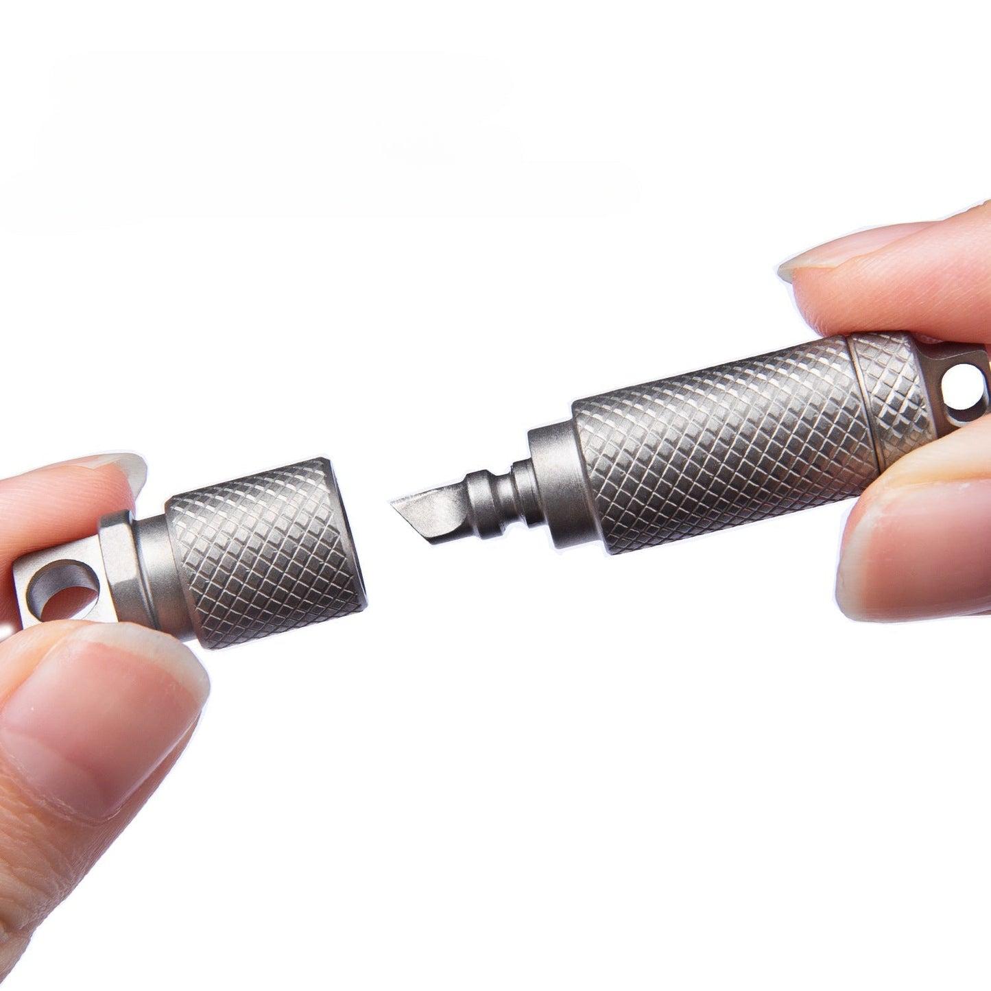 Titanium Instant-Access Utility Capsule for Quick Use