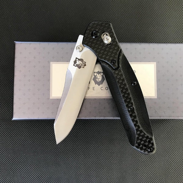 Liome Outdoor EDC Knife with Carbon Fiber Handle and Tactical Folding Blade