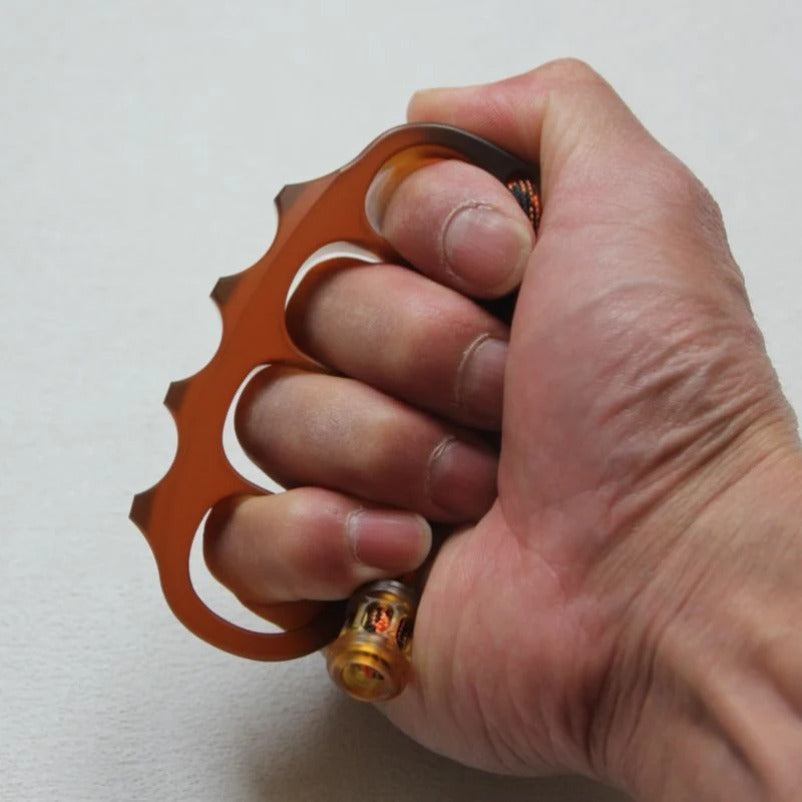 Amber Pea Knuckle Duster Strong Defense Tool for EDC Use