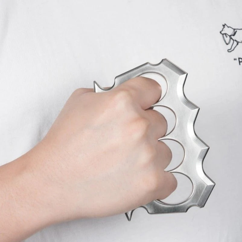 Solid Steel Knuckle Duster Ready Emergency Tool for Self-Defense