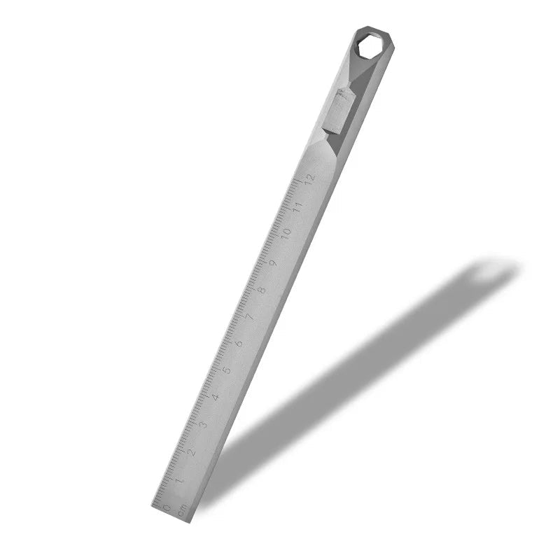 Titanium Alloy Ruler with Self-Defense Function and Hangable Crowbar Design