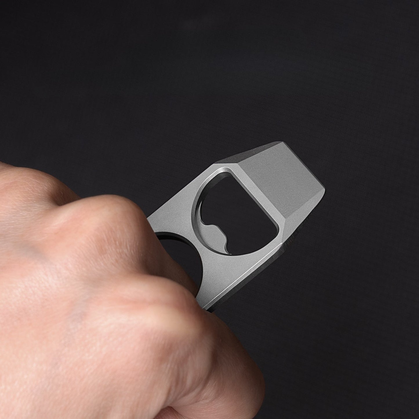 Titanium EDC Pry Bar and Bottle Opener Keychain with Mini Knuckle Tool