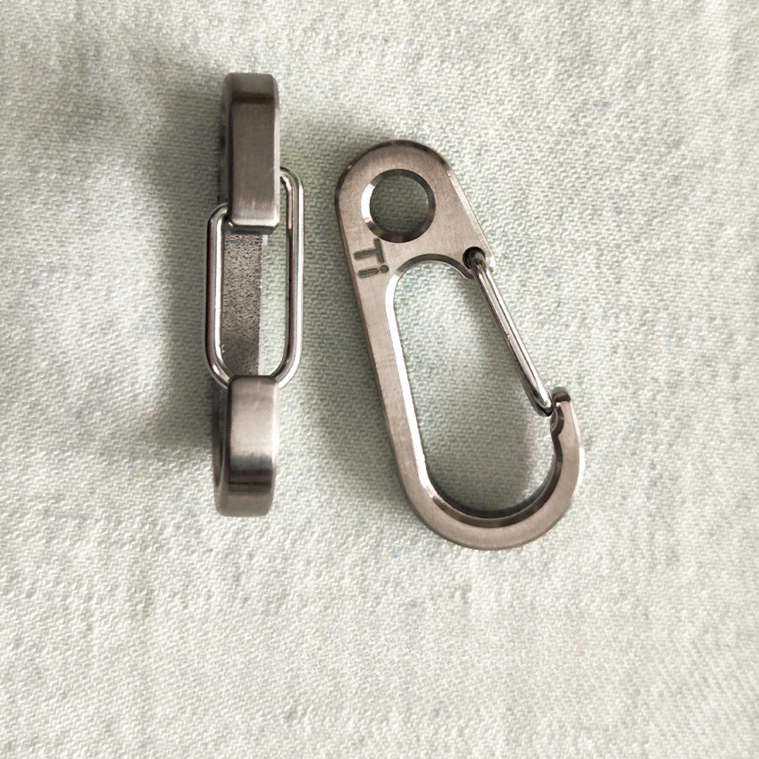 Titanium Carabiner Keychain Spring Clip for EDC Flashlight and Multi Tool