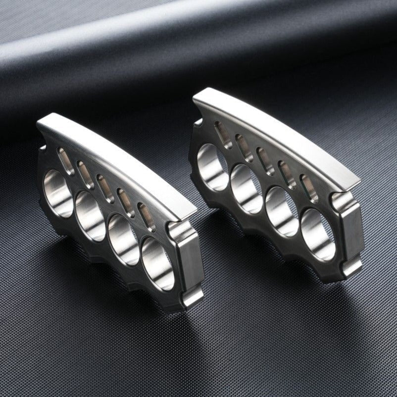 Solid Steel Knuckle Duster Ready Emergency Tool for Self-Defense