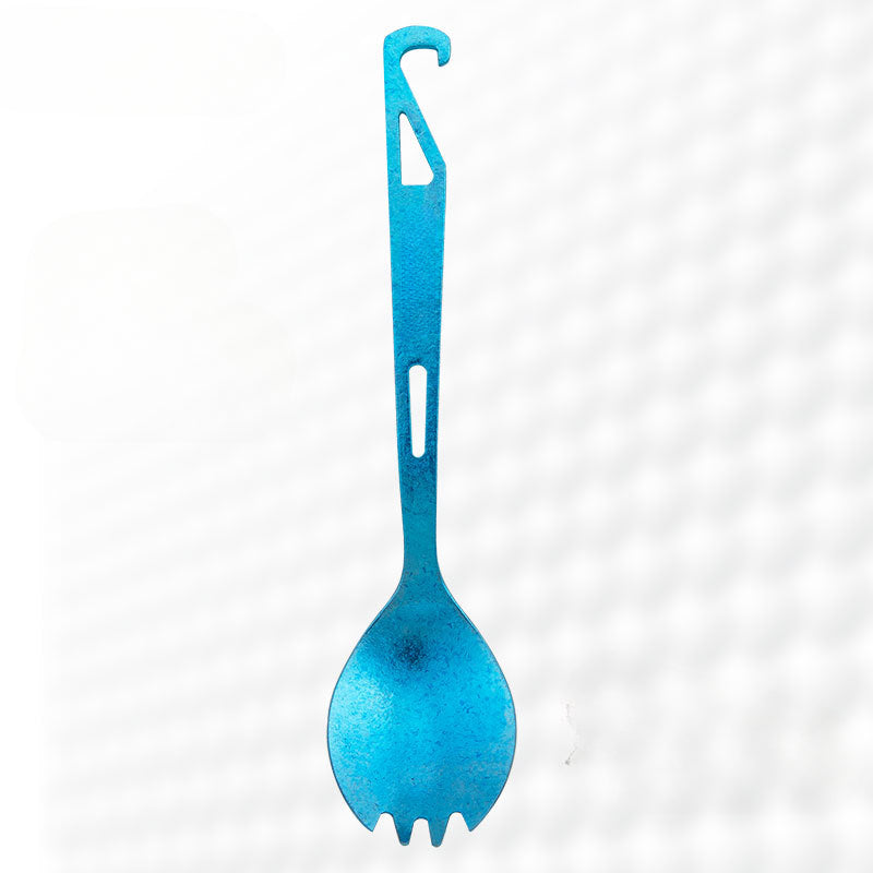 Multi-Functional Titanium Spork with Built-in Bottle Opener for Outdoor Use