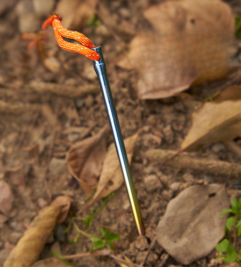 Lightweight Titanium Camp Pegs for Outdoor Adventures