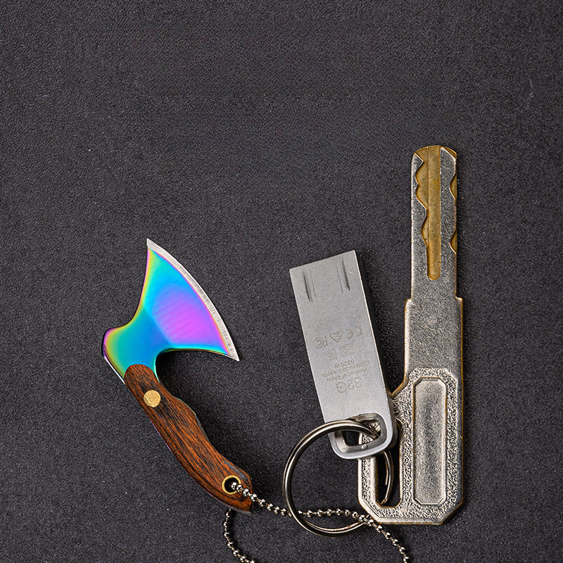 Miniature Axe Knife Keychain Charm for Easy Carry and Utility