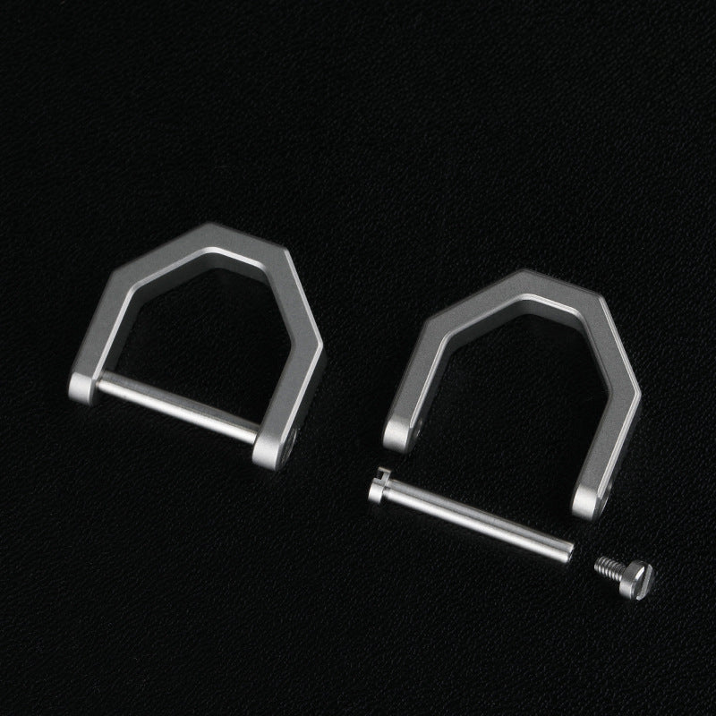 Horseshoe Titanium Key Lock Outdoor D Shape Buckle Keychain