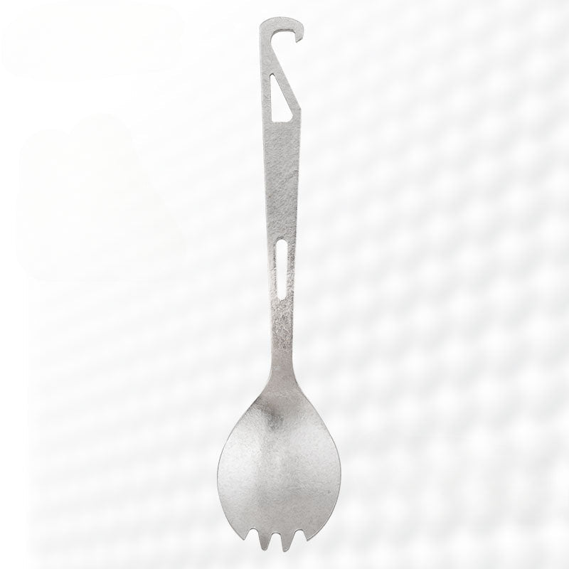 Multi-Functional Titanium Spork with Built-in Bottle Opener for Outdoor Use