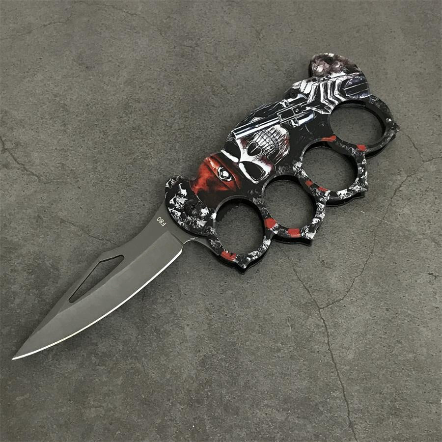 Stainless Steel Outdoor Knuckle Knife for Self-defense and Camping