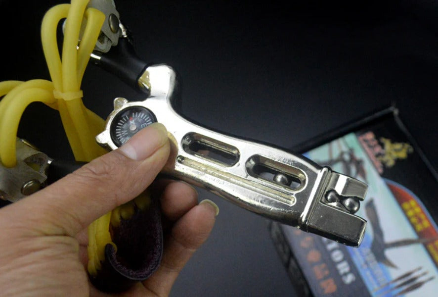 Heavy Duty Aluminum Alloy Slingshot with Resilient Band Set